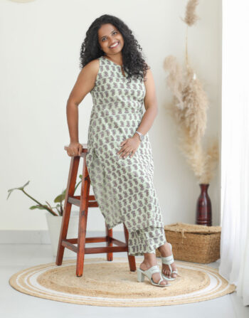 Pastel Green Floral Print Co Ord set